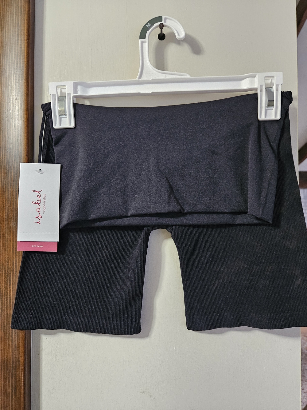 Isabel Maternity by Ingrid & Isabel Black Ribbed Fold-Over Bike Shorts
